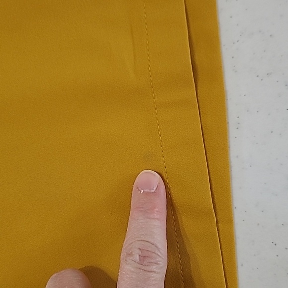 Gilli women's mustard gold 3/4 length ruffled sleeve dress size Small - Picture 11 of 11